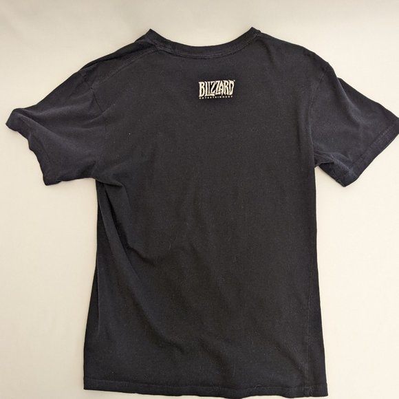 Blizzard Graphic Video Game T Shirt Top Black Overwatch Logo Size Men's Medium - Picture 2 of 4